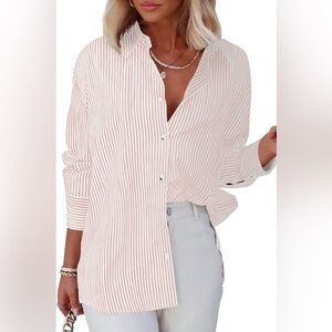 Elegant Pink Striped Button-Down Shirt
